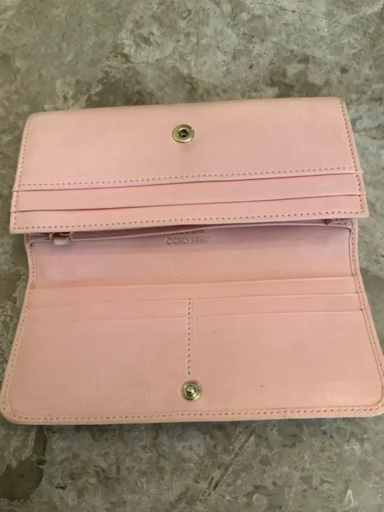Jimmy Choo Blush Pink Star-Studded Leather wallet - Picture 15 of 16